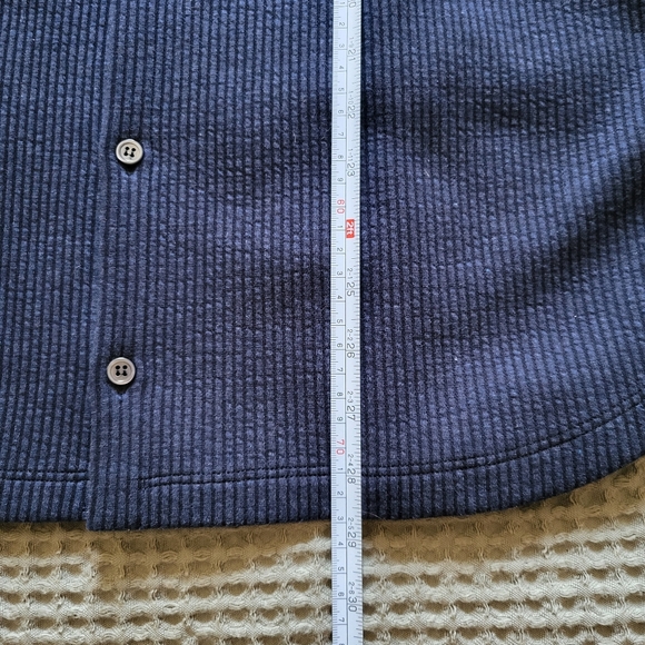 Thom Browne Men's Sz 2 Striped Cotton Overshirt Shacket Navy Blue Corduroy - Picture 14 of 15